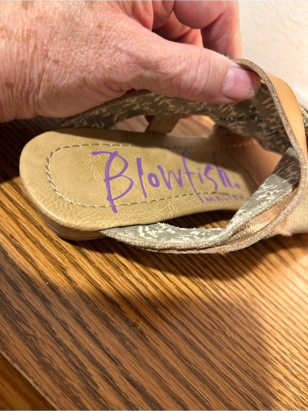 Blowfish Tan & Beige Slide Sandals - Picture 3 of 7